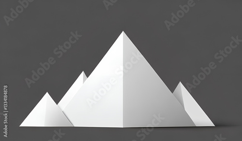 Free Download Minimalist White Geometric Pyramids on Dark Background - GFXLoad