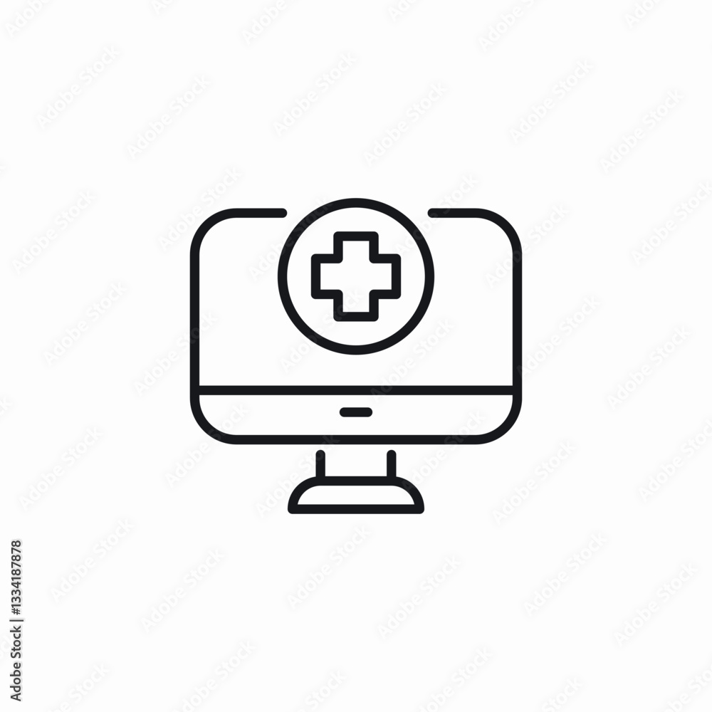 desktop medical platform icon sign vector desktop medical platform icon sign vector