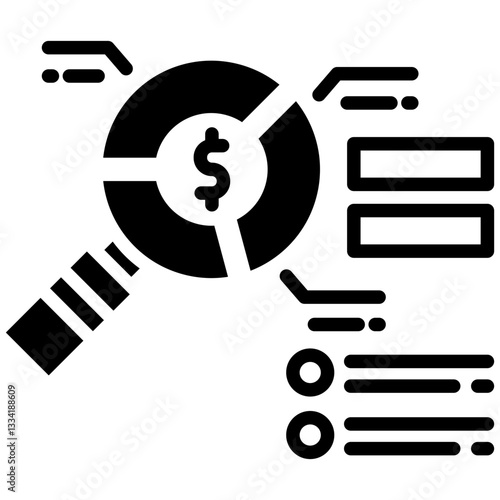 Fundamental Analysis icon in Glyph Style. Simple Vector Design. Simple Vector Glyph Icon