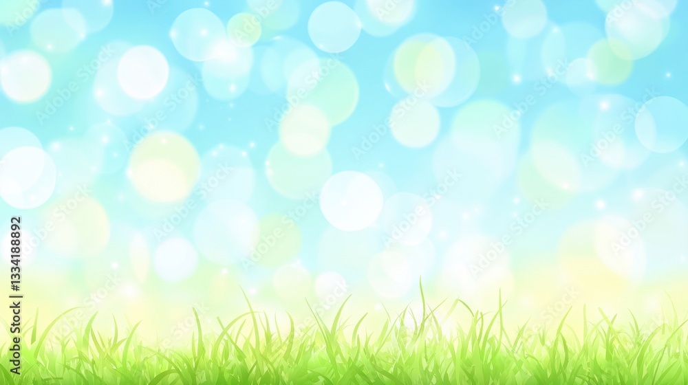 Vibrant Spring Meadow Under a Bright Sky: A Serene Nature Background Vibrant Spring Meadow Under a Bright Sky: A Serene Nature Background