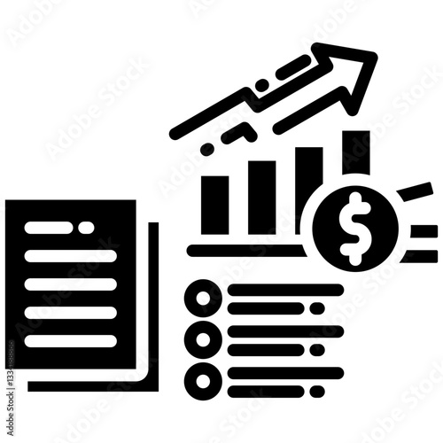 Data Analysis icon in Glyph Style. Simple Vector Design. Simple Vector Glyph Icon