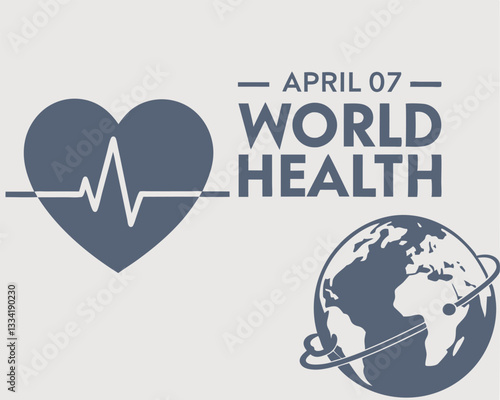 World Health Day April 7th: Heartbeat and Global Health Concept
