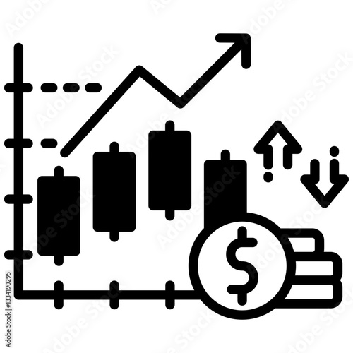 Trading icon in Mix Filled Style. Simple Vector Design. Simple Vector Outline Filled Icon