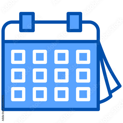 Calendar icon in Blue Color Style. Simple Vector Design. Simple Vector Flat Icon