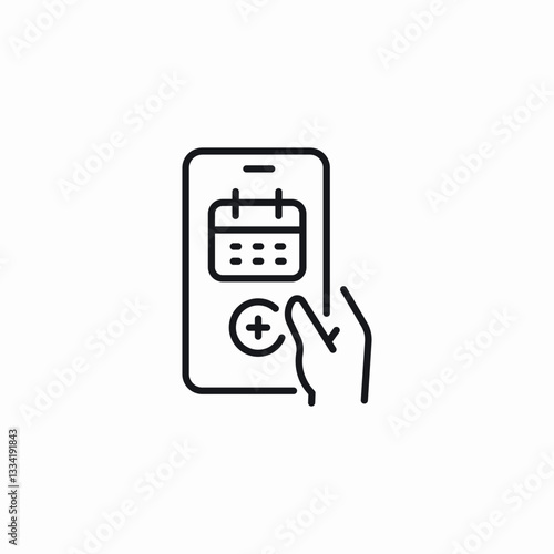 mobile medical calendar icon sign vector