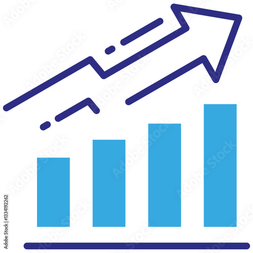 Increase icon in Glyph Dual Color Style. Simple Vector Design. Simple Vector Glyph Icon