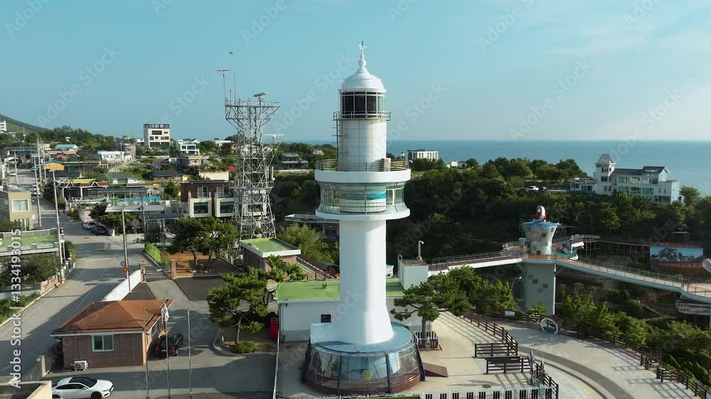 한국 강원도 동해 논골담길 묵호등대 여름 풍경 한국 강원도 동해 논골담길 묵호등대 여름 풍경