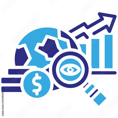 Futures Market icon in Glyph Dual Color Style. Simple Vector Design. Simple Vector Glyph Icon