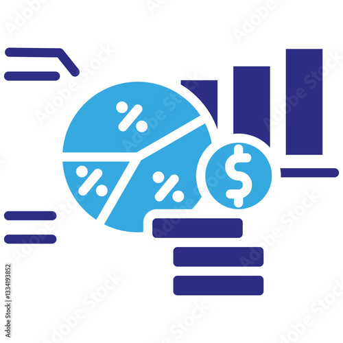 Investment icon in Glyph Dual Color Style. Simple Vector Design. Simple Vector Glyph Icon