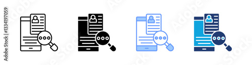Profile Multistyle Icon Set Vector 