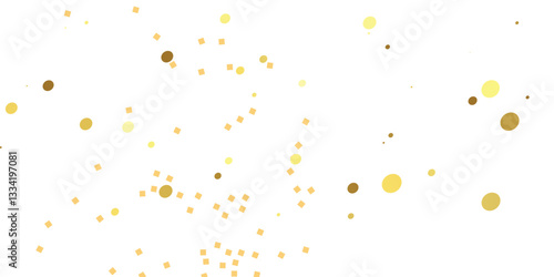 "Golden Sparkles and Glimmering Dots Gently Floating Against a Clear White Canvas, Filling the Air with Luxury and Elegance for a Perfect Celebration"
