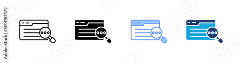 Search Engine Multistyle Icon Set Vector 