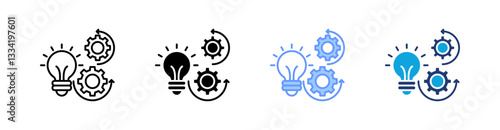 Implementation Multistyle Icon Set Vector 