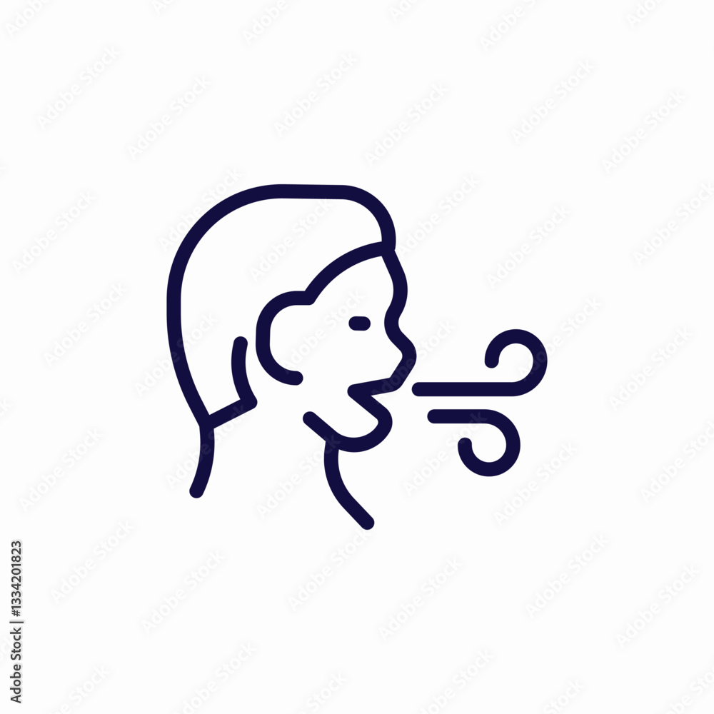 breathe exhale icon sign vector breathe exhale icon sign vector