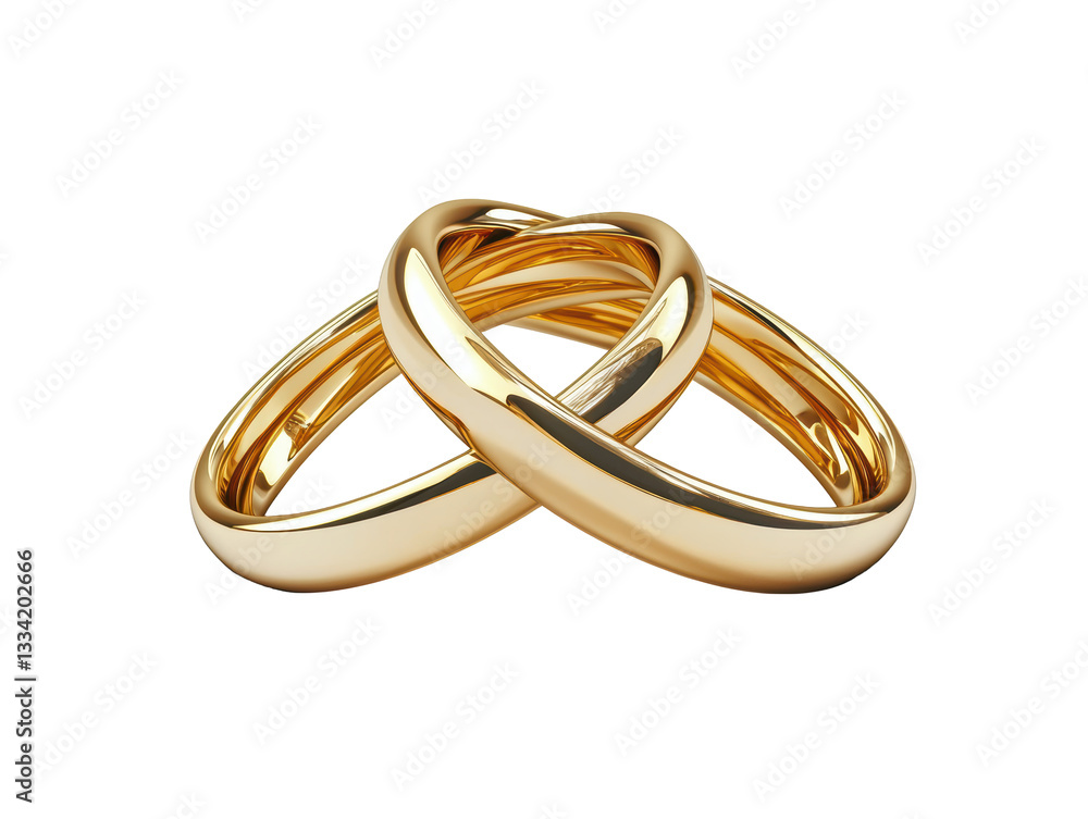 Isolated Pair of Intertwined Gold Wedding Rings Symbolizing Union Isolated Pair of Intertwined Gold Wedding Rings Symbolizing Union