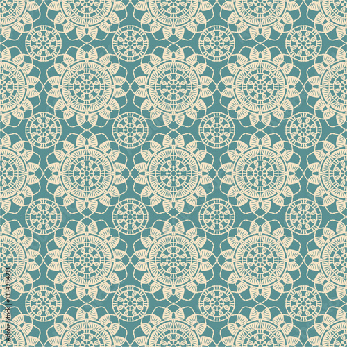 Pattern with crochet granny square wallpaper handmade decorative art design print	
