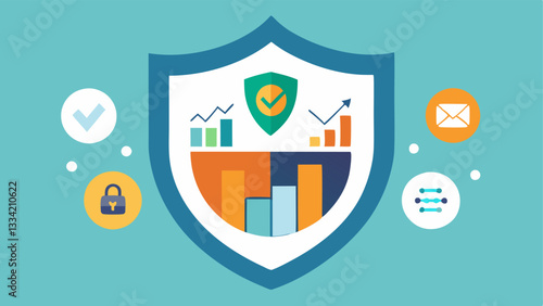 Diversification Shield An illustrated shield with icons of stocks bonds and commodities symbolizing how diversification protects investments made through mutual funds.