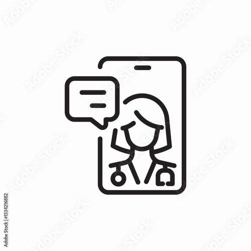 doctor mobile video icon sign vector