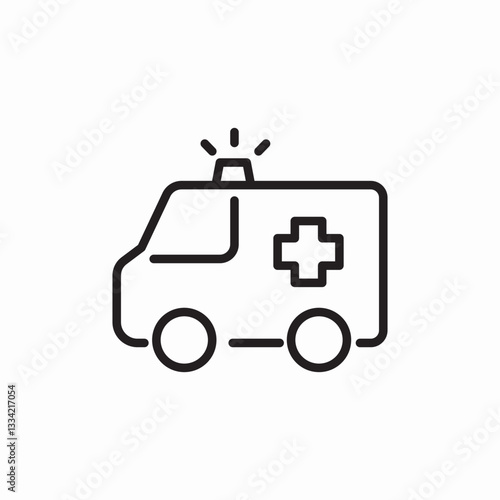 emergency ambulance icon sign vector