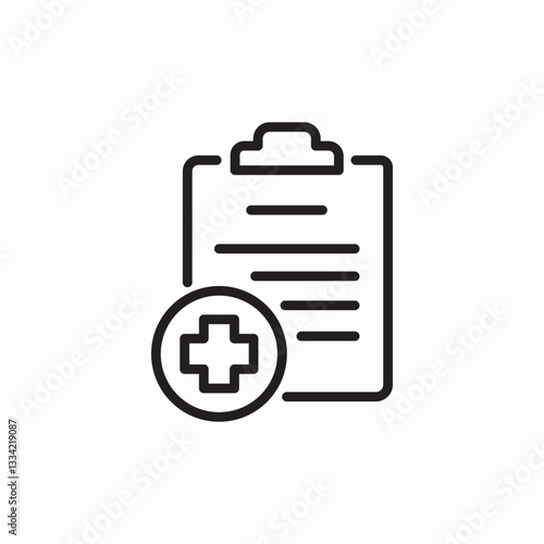 medical record document icon sign vector