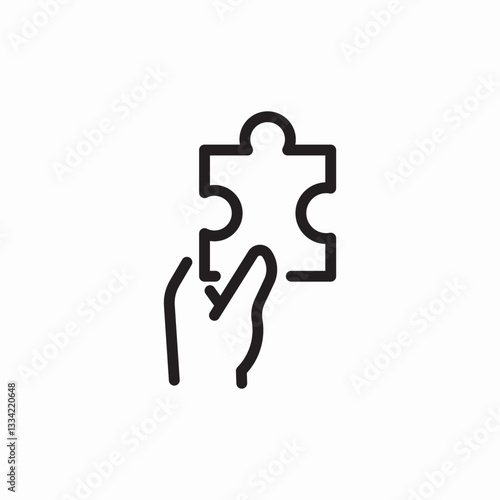 puzzle hold icon sign vector