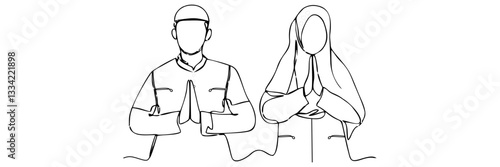 Happy eid mubarok - illustration of muslim