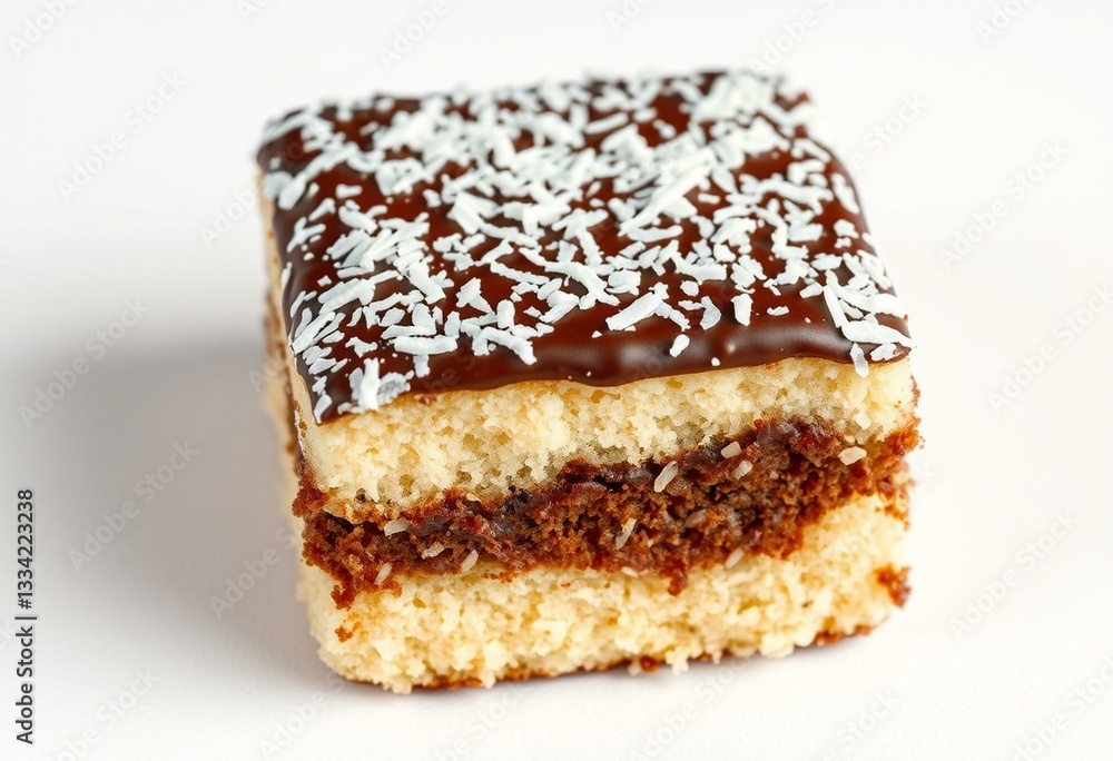 Photorealistic image of a traditional Australian Lamington Photorealistic image of a traditional Australian Lamington