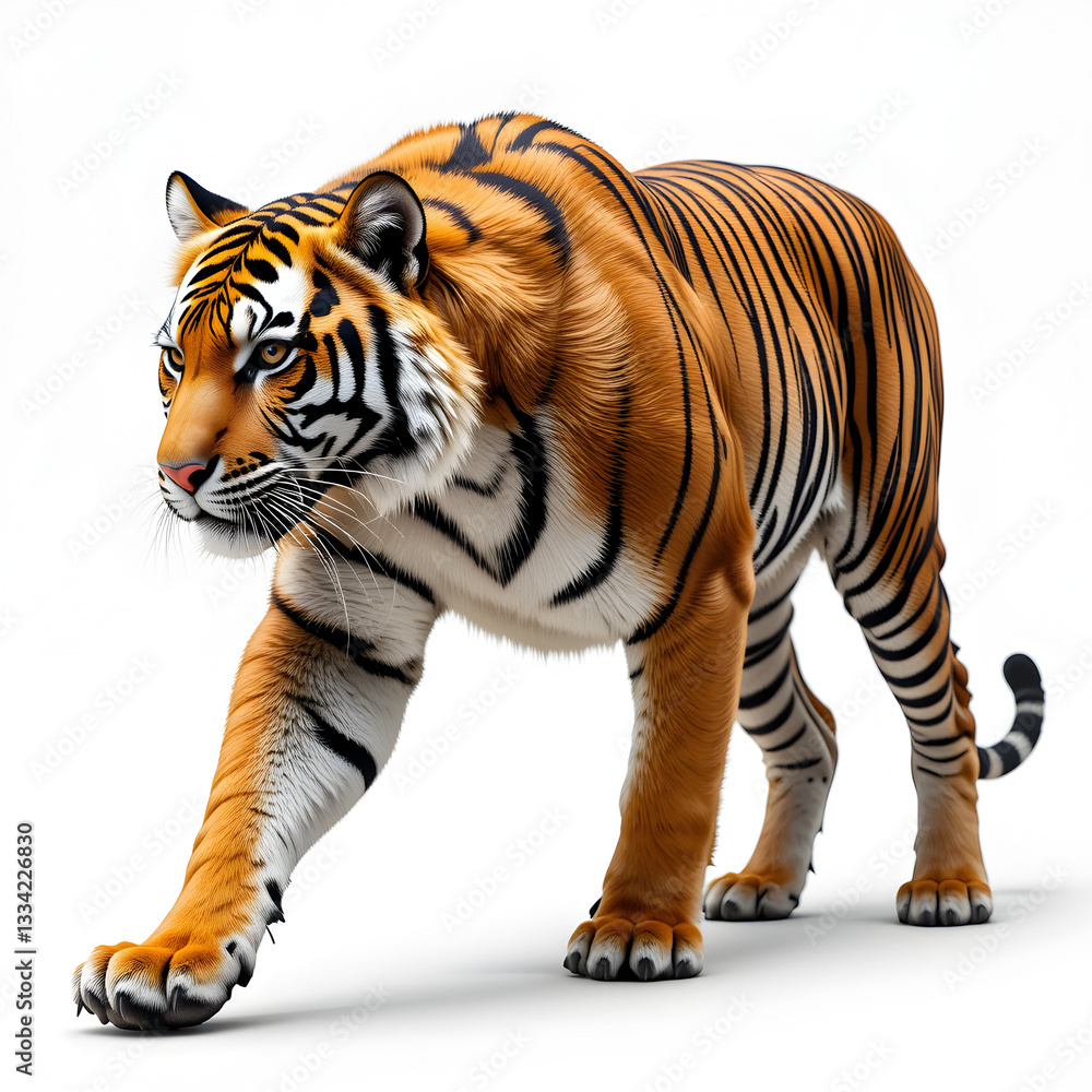 Obraz premium Majestic Bengal Tiger Image Wildlife Photo isolated on white background