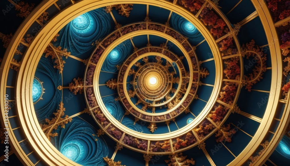 Golden Spiral Staircase Design Abstract Art Background Image Digital Illustration Golden Spiral Staircase Design Abstract Art Background Image Digital Illustration