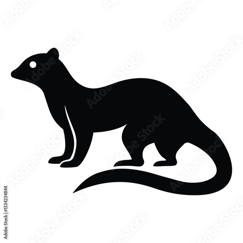 Stylized Mongoose Silhouette Graphic Art Icon