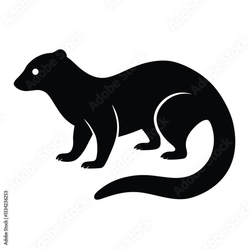 Minimal Mongoose Silhouette Graphic Art Icon Design