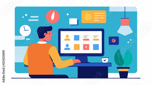 Ecommerce Product Design A designer creating product listings for an online store showcasing product images and descriptions on a brightly lit workspace.