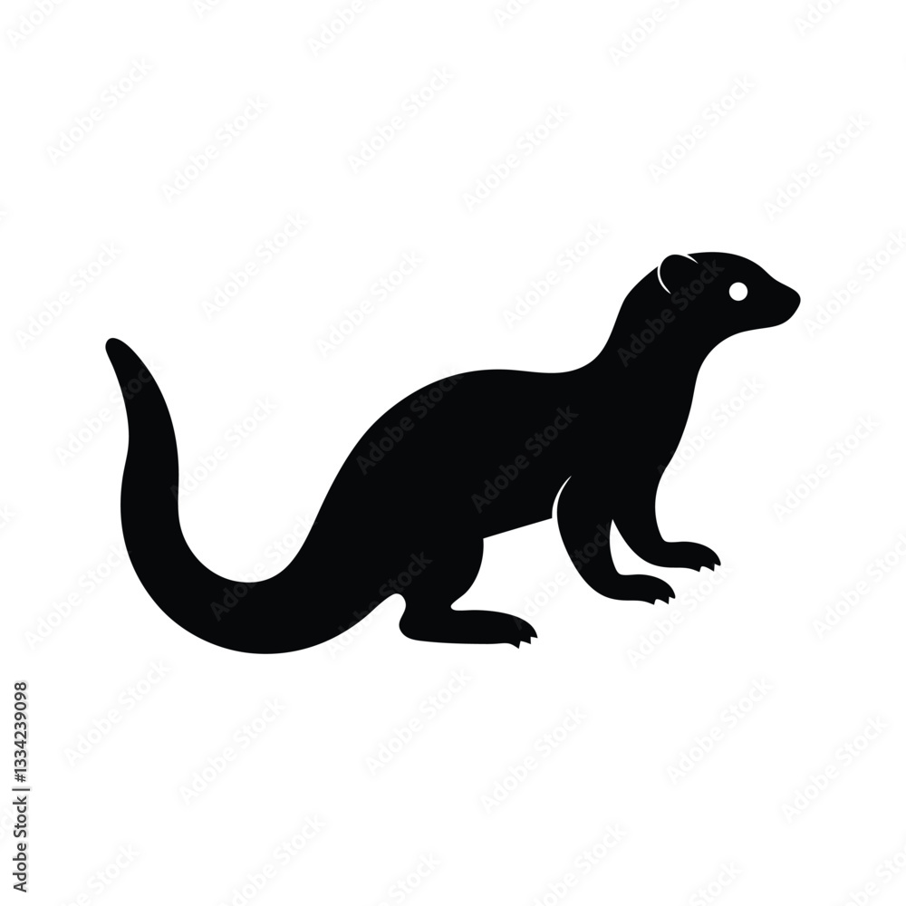 Elegant Mongoose Silhouette Clipart Icon Design Elegant Mongoose Silhouette Clipart Icon Design