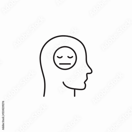 sad mind icon sign vector