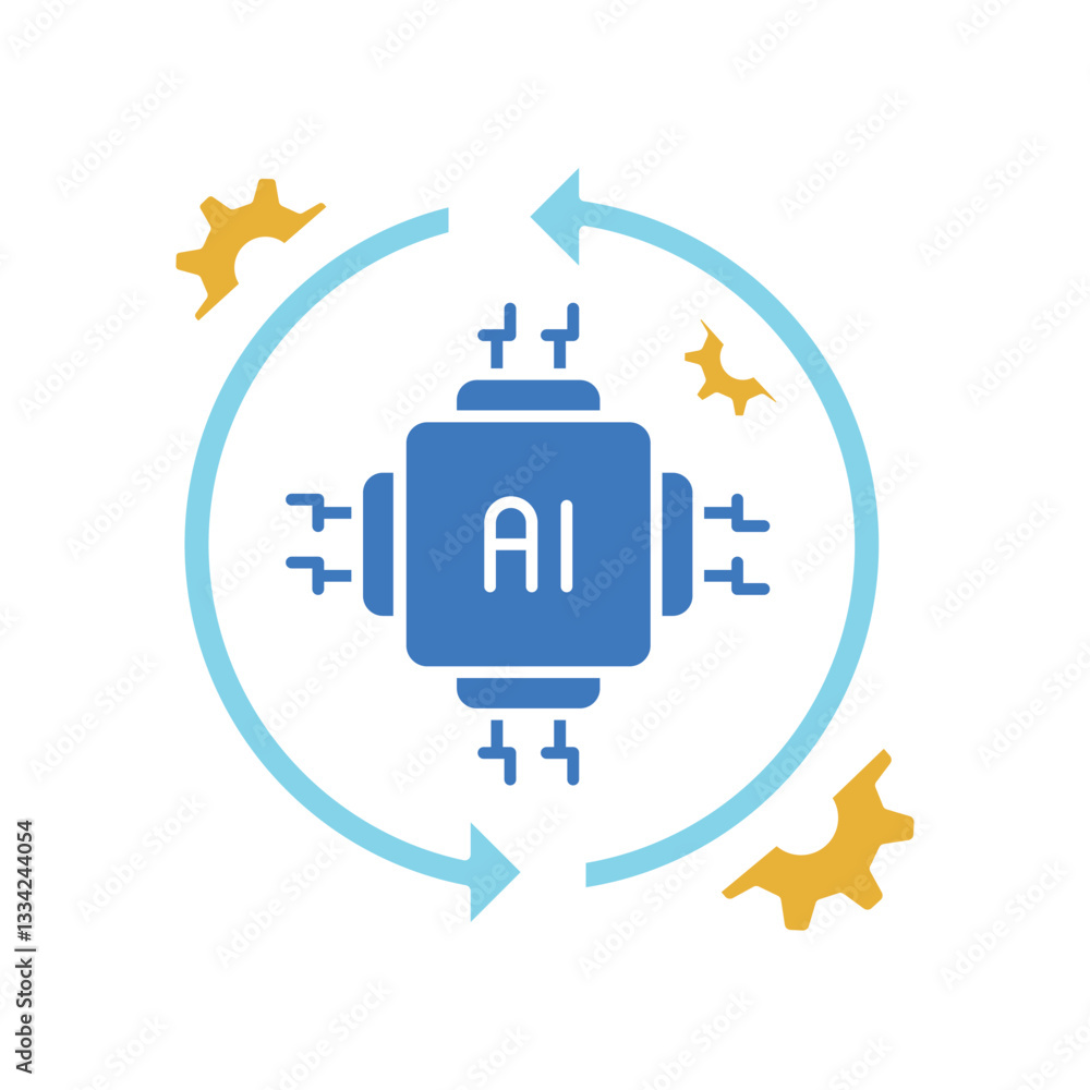 Regression tasks color flat icon.