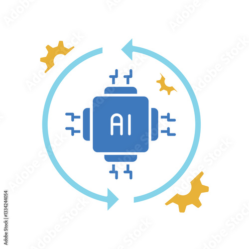 Regression tasks color flat icon.