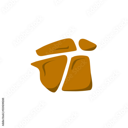 brown stone vector illustration