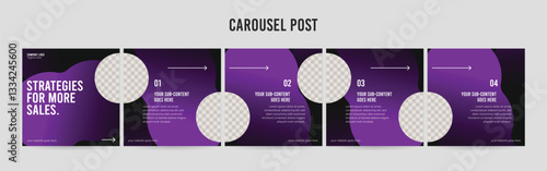 Editable Instagram Carousel Post Layout Set, Social Media Marketing microblog template design, tips & tricks linkedin post template, eps 10.	