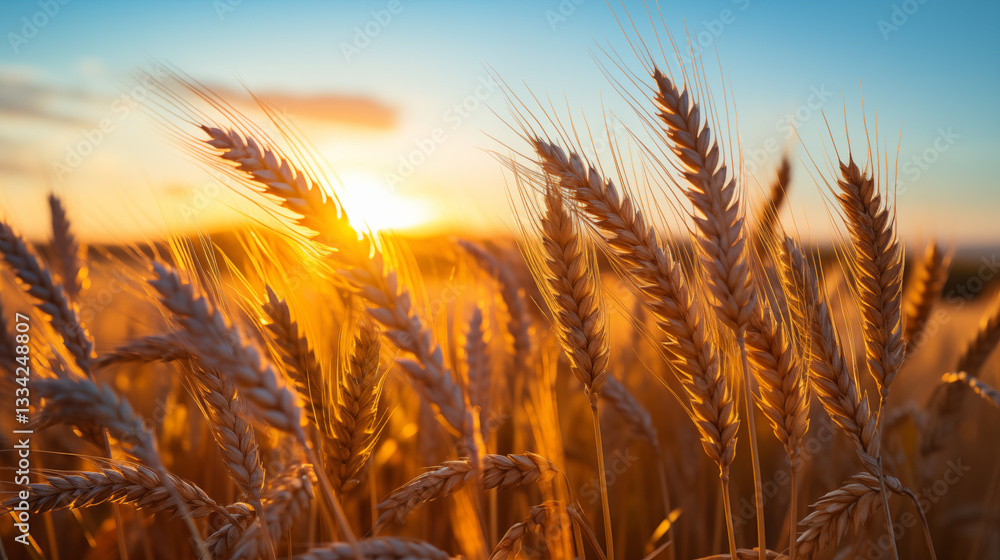 Fototapeta premium wheat field. golden wheat field and sunny day.