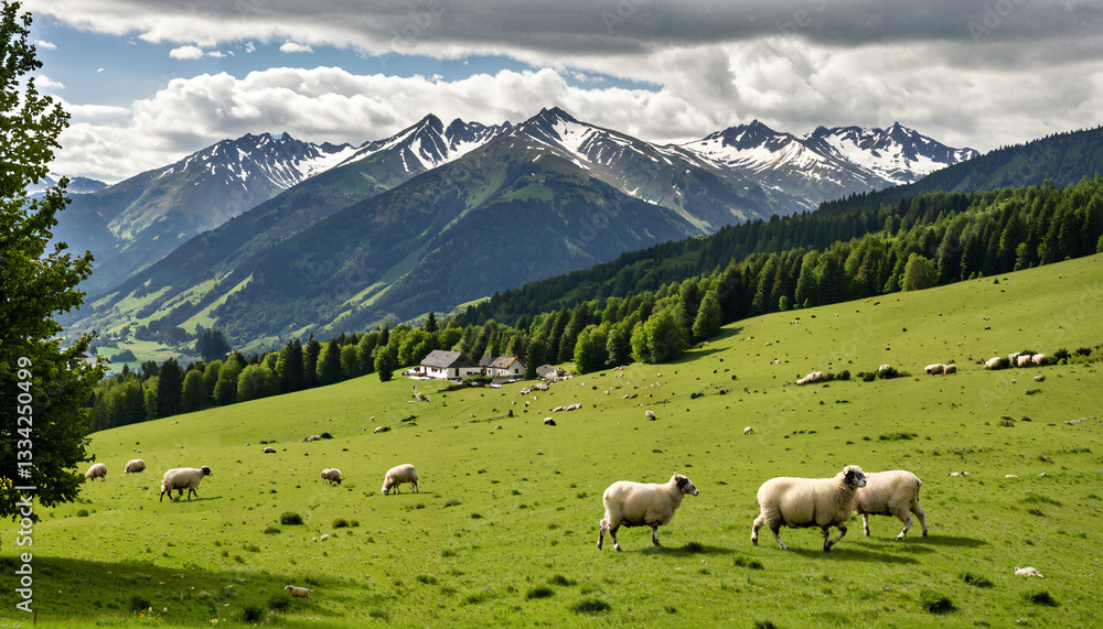 Fototapeta premium Le paysage champêtre