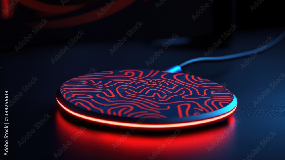 Obraz premium Abstract Wireless Charger with Colorful LED Light Patterns