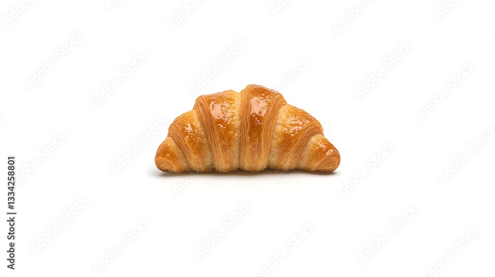 Fresh Golden Croissant on White Background Perfect for Bakery, Breakfast, or Culinary Illustrations Fresh Golden Croissant on White Background Perfect for Bakery, Breakfast, or Culinary Illustrations
