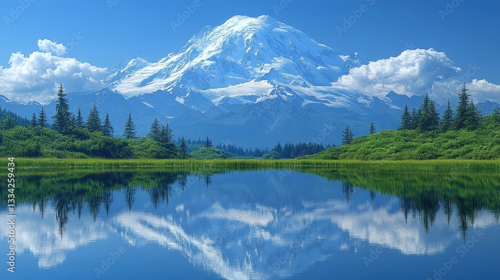 Majestic mountain reflection in serene lake alpine region nature photography clear skies tranquil setting Majestic mountain reflection in serene lake alpine region nature photography clear skies tranquil setting