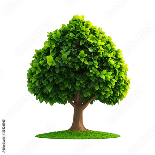 Adorable 3D cartoon tree with exaggerated features and a cheerful atmosphere for animations
