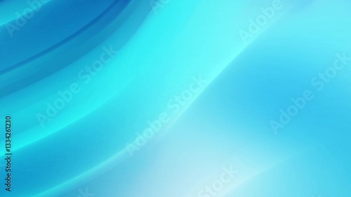 Seamless looping blue gradient animation with flowing turquoise curves and soft depth effect  