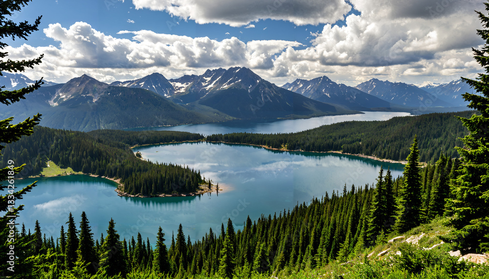 Naklejka premium Le lac des montagnes
