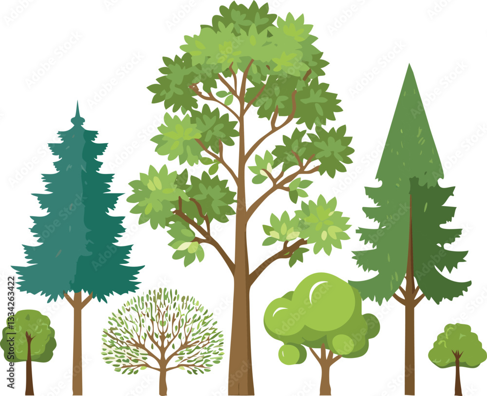 Obraz premium set of green trees