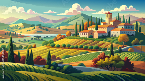Beautiful landscape from Tuscany, Italy