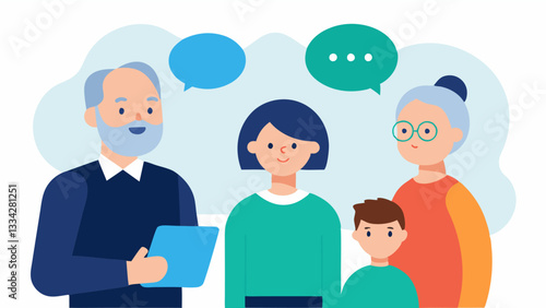 Family Involvement A business owner discussing retirement plans with family members showcasing the importance of involving loved ones in the planning process.