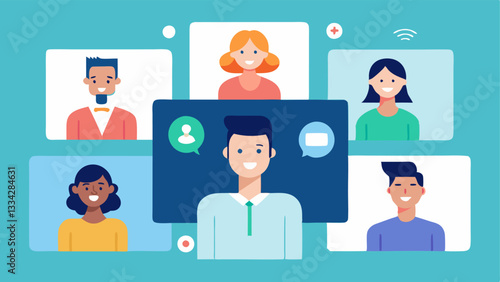 Focus Group Video Call Multiple professionals engaged in a video conference call discussing product experiences with images of the products displayed on their screens.